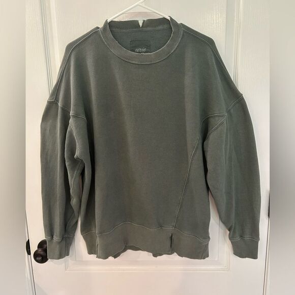 Aerie Women’s Army Green Oversized Distressed Sweatshirt Size Small - Picture 1 of 11